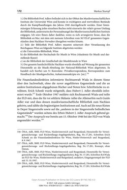 Image of the Page - 172 - in Guido Adlers Erbe - Restitution und Erinnerung an der Universität Wien