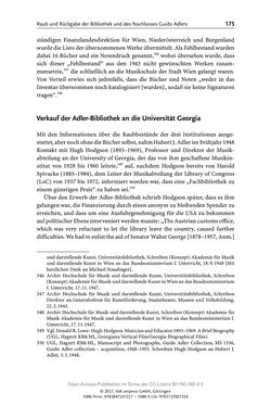 Image of the Page - 175 - in Guido Adlers Erbe - Restitution und Erinnerung an der Universität Wien