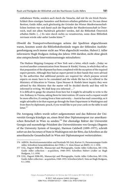 Image of the Page - 181 - in Guido Adlers Erbe - Restitution und Erinnerung an der Universität Wien