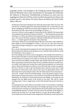 Image of the Page - 196 - in Guido Adlers Erbe - Restitution und Erinnerung an der Universität Wien