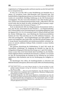 Image of the Page - 200 - in Guido Adlers Erbe - Restitution und Erinnerung an der Universität Wien