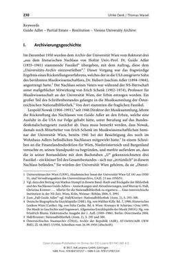 Image of the Page - 230 - in Guido Adlers Erbe - Restitution und Erinnerung an der Universität Wien