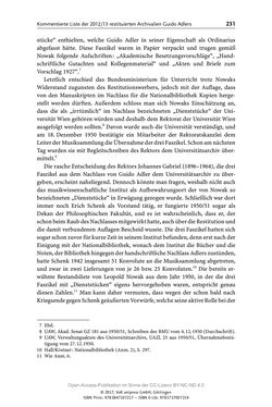 Image of the Page - 231 - in Guido Adlers Erbe - Restitution und Erinnerung an der Universität Wien