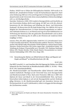 Image of the Page - 243 - in Guido Adlers Erbe - Restitution und Erinnerung an der Universität Wien