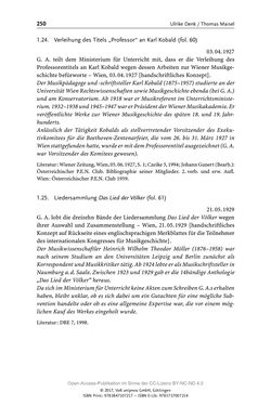 Image of the Page - 250 - in Guido Adlers Erbe - Restitution und Erinnerung an der Universität Wien
