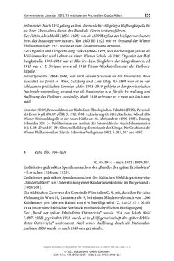 Image of the Page - 255 - in Guido Adlers Erbe - Restitution und Erinnerung an der Universität Wien