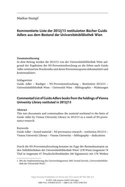 Image of the Page - 257 - in Guido Adlers Erbe - Restitution und Erinnerung an der Universität Wien