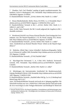 Image of the Page - 261 - in Guido Adlers Erbe - Restitution und Erinnerung an der Universität Wien