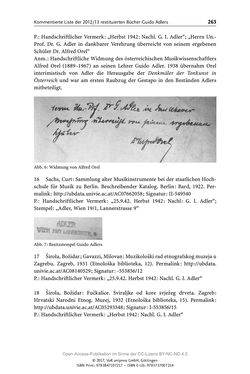 Bild der Seite - 263 - in Guido Adlers Erbe - Restitution und Erinnerung an der Universität Wien