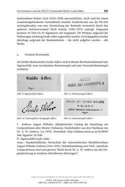 Image of the Page - 265 - in Guido Adlers Erbe - Restitution und Erinnerung an der Universität Wien