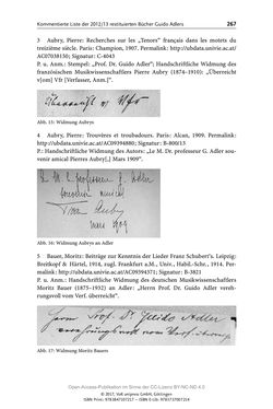Image of the Page - 267 - in Guido Adlers Erbe - Restitution und Erinnerung an der Universität Wien