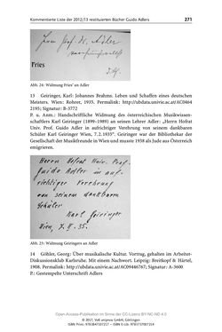 Image of the Page - 271 - in Guido Adlers Erbe - Restitution und Erinnerung an der Universität Wien