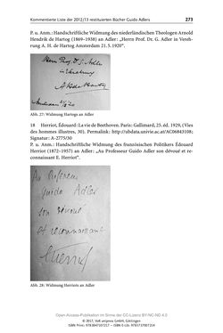 Image of the Page - 273 - in Guido Adlers Erbe - Restitution und Erinnerung an der Universität Wien