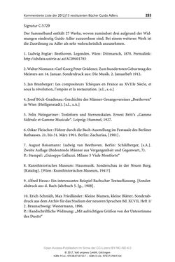 Image of the Page - 283 - in Guido Adlers Erbe - Restitution und Erinnerung an der Universität Wien