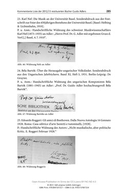 Image of the Page - 285 - in Guido Adlers Erbe - Restitution und Erinnerung an der Universität Wien