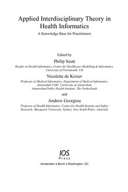 Image of the Page - (000005) - in Applied Interdisciplinary Theory in Health Informatics - Knowledge Base for Practitioners