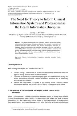 Image of the Page - 1 - in Applied Interdisciplinary Theory in Health Informatics - Knowledge Base for Practitioners