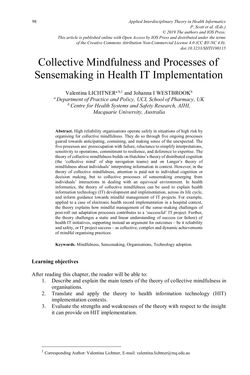 Bild der Seite - 98 - in Applied Interdisciplinary Theory in Health Informatics - Knowledge Base for Practitioners