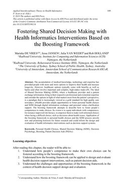 Bild der Seite - 109 - in Applied Interdisciplinary Theory in Health Informatics - Knowledge Base for Practitioners