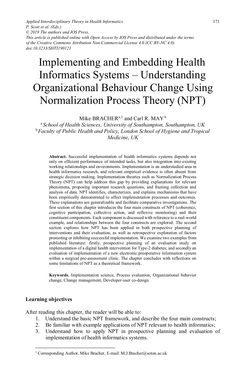 Image of the Page - 171 - in Applied Interdisciplinary Theory in Health Informatics - Knowledge Base for Practitioners