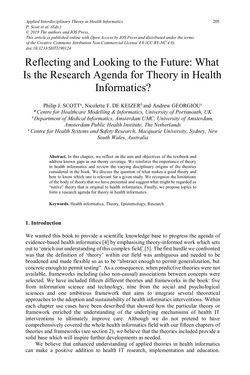 Bild der Seite - 205 - in Applied Interdisciplinary Theory in Health Informatics - Knowledge Base for Practitioners
