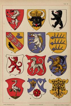 Image of the Page - (00000055) - in Heraldischer Atlas - Eine Sammlung von heraldischen Musterblättern für Künstler, Gewerbetreibende, sowie für Freunde der Wappenkunde