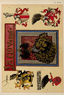 Image of the Page - (00000135) - in Heraldischer Atlas - Eine Sammlung von heraldischen Musterblättern für Künstler, Gewerbetreibende, sowie für Freunde der Wappenkunde