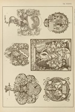 Image of the Page - (00000151) - in Heraldischer Atlas - Eine Sammlung von heraldischen Musterblättern für Künstler, Gewerbetreibende, sowie für Freunde der Wappenkunde