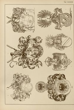 Image of the Page - (00000153) - in Heraldischer Atlas - Eine Sammlung von heraldischen Musterblättern für Künstler, Gewerbetreibende, sowie für Freunde der Wappenkunde