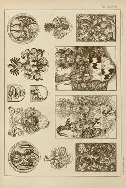 Image of the Page - (00000155) - in Heraldischer Atlas - Eine Sammlung von heraldischen Musterblättern für Künstler, Gewerbetreibende, sowie für Freunde der Wappenkunde