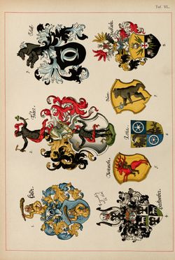 Image of the Page - (00000173) - in Heraldischer Atlas - Eine Sammlung von heraldischen Musterblättern für Künstler, Gewerbetreibende, sowie für Freunde der Wappenkunde