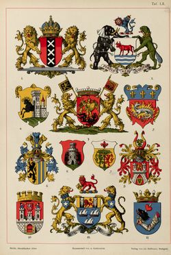 Image of the Page - (00000195) - in Heraldischer Atlas - Eine Sammlung von heraldischen Musterblättern für Künstler, Gewerbetreibende, sowie für Freunde der Wappenkunde
