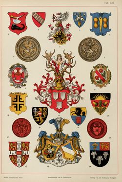 Image of the Page - (00000199) - in Heraldischer Atlas - Eine Sammlung von heraldischen Musterblättern für Künstler, Gewerbetreibende, sowie für Freunde der Wappenkunde