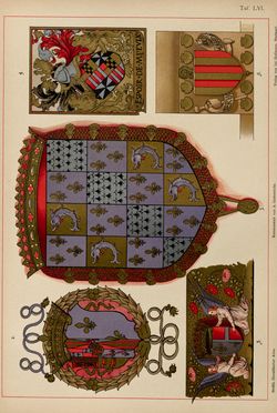 Image of the Page - (00000207) - in Heraldischer Atlas - Eine Sammlung von heraldischen Musterblättern für Künstler, Gewerbetreibende, sowie für Freunde der Wappenkunde