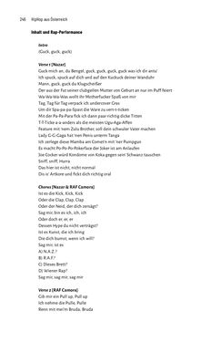 Image of the Page - 245 - in Hip Hop aus Österreich - Lokale Aspekte einer globalen Kultur