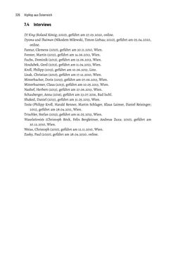 Image of the Page - 325 - in Hip Hop aus Österreich - Lokale Aspekte einer globalen Kultur