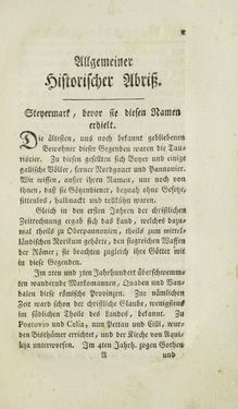 Image of the Page - (000017) - in Historischer und geographischer Abriß des Herzogthums Steyermark