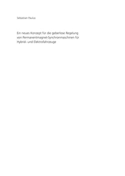Image of the Page - (000001) - in Ein neues Konzept für die geberlose Regelung von Permanentmagnet-Synchronmaschinen für Hybrid- und Elektrofahrzeuge