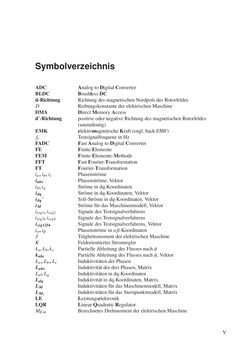 Image of the Page - V - in Ein neues Konzept für die geberlose Regelung von Permanentmagnet-Synchronmaschinen für Hybrid- und Elektrofahrzeuge