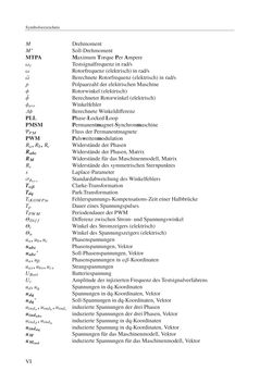 Image of the Page - VI - in Ein neues Konzept für die geberlose Regelung von Permanentmagnet-Synchronmaschinen für Hybrid- und Elektrofahrzeuge