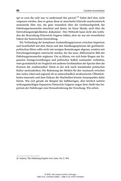 Image of the Page - 98 - in Österreich-Ungarns imperiale Herausforderungen - Nationalismen und Rivalitäten im Habsburgerreich um 1900