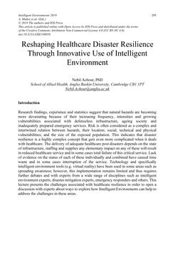 Image of the Page - 295 - in Intelligent Environments 2019 - Workshop Proceedings of the 15th International Conference on Intelligent Environments