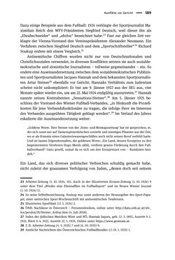 Image of the Page - 189 - in Sportfunktionäre und jüdische Differenz - Zwischen Anerkennung und Antisemitismus – Wien 1918 bis 1938