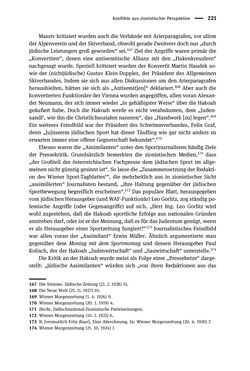 Image of the Page - 221 - in Sportfunktionäre und jüdische Differenz - Zwischen Anerkennung und Antisemitismus – Wien 1918 bis 1938