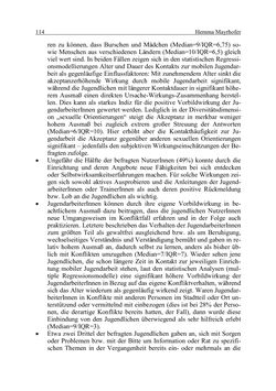 Bild der Seite - 114 - in Wirkungsevaluation mobiler Jugendarbeit - Methodische Zugänge und empirische Ergebnisse
