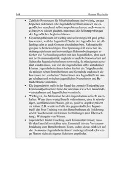 Bild der Seite - 144 - in Wirkungsevaluation mobiler Jugendarbeit - Methodische Zugänge und empirische Ergebnisse
