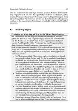 Image of the Page - 163 - in Wirkungsevaluation mobiler Jugendarbeit - Methodische Zugänge und empirische Ergebnisse