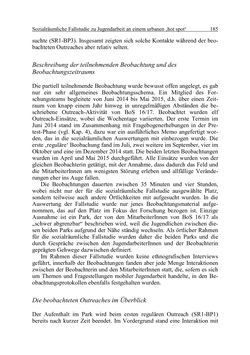 Bild der Seite - 185 - in Wirkungsevaluation mobiler Jugendarbeit - Methodische Zugänge und empirische Ergebnisse