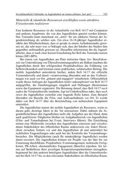 Image of the Page - 193 - in Wirkungsevaluation mobiler Jugendarbeit - Methodische Zugänge und empirische Ergebnisse