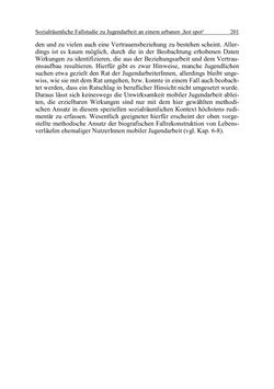 Image of the Page - 201 - in Wirkungsevaluation mobiler Jugendarbeit - Methodische Zugänge und empirische Ergebnisse